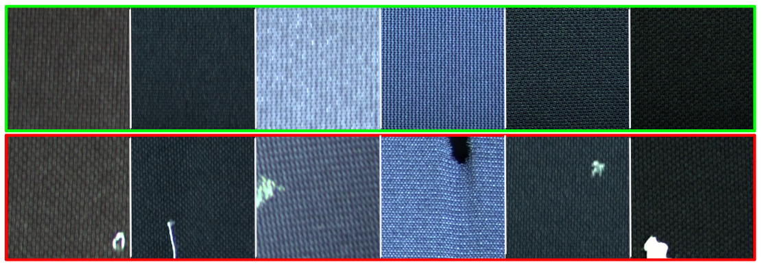 Examples of defect-free and defective images from ITD